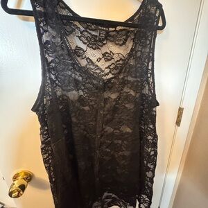 torrid Black Lace Snap-Front Sleeveless Tank